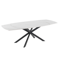Table à manger extensible et rotative en acier moderne Ram Industrie N401200, capacité 80 kg, 120-180 cm, cuisine et salon, Italie