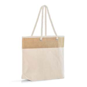 <b>Large</b> Fancy Solid Color <b>Canvas</b> Rope Tote <b>Bag</b> RJ260 Pattern - Product Image 4