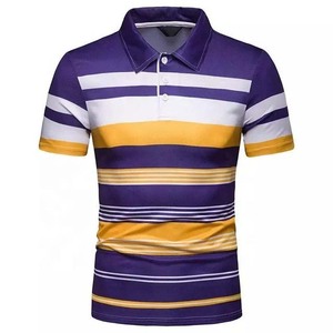 New Arrival Polo Shirt Men Short Sleeve Slim Fitness Custom Striped Design <b>Stand</b> Collar Cotton High Street Men Polo Shirts 2026 - Product Image 4