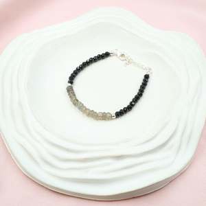 Black Spinel & Labradorite Beaded <b>Bracelet</b> with Freshwater Pearl Diamond for Gifts Engagement Party Religious Style Ball Pattern - Product Image 4