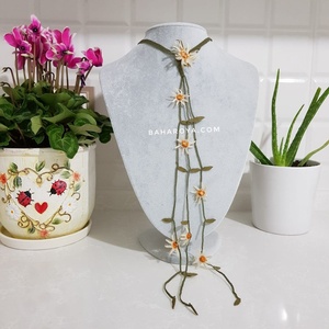 İğne Oyası Papatya Fular Kolye Saçaklı Collares de moda - Product Image 1
