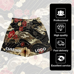 Haute qualité 5 pouces entrejambe hommes maille Shorts personnalisé chinois Hip Hop écologique motif imprimé 100% Polyester brodé - Product Image 5