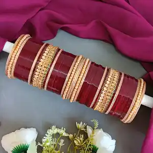Индийский кристаллический браслет кундан высокого качества, Свадебный акриловый браслет Punjabi Chuda, Свадебный искусственный браслет, модные украшения для женщин