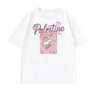 Love Palestine Printed <strong>T-Shirt</strong> 100% Cotton Jersey Slim Fit 200g <strong>and</strong> 300g Fabric Weighing 3D Printed Pattern - Product Image 1