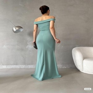 Qualité prestigieuse plusieurs couleurs gris menthe crêpe 2S 2M 2L robes élégantes pour la fête des femmes - Product Image 4