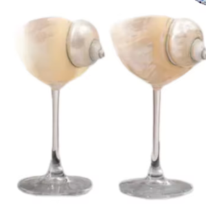 Coupe à vin artistique en coquillage – Verre à vin de luxe inspiré de l'océan |   Cadeau artisanal écologique - Product Image 6