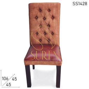 Chaise de salle à manger design vintage, toile imprimée et similicuir pour l'extérieur et l'hôtel, meubles de salle à manger raffinés - Product Image 3