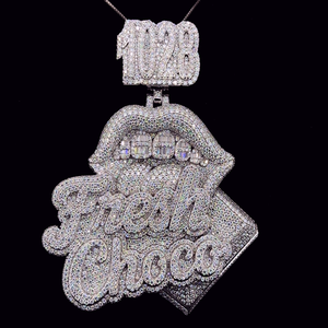 Pendentif Hip Hop en argent Sterling 925 personnalisé avec nom de lettre VVS Moissanite Diamond Ice Pendentifs personnalisés certifiés GIA - Product Image 1