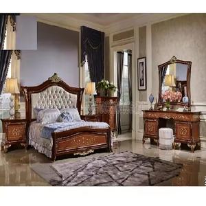 Muebles de dormitorio de madera de teca hechos a mano de estilo antiguo, casa de campo clásica, muebles de dormitorio de estilo turco tallados a mano excóticos - Product Image 1