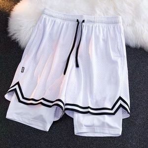 New Style Sporty Solid Men's Basketball Training <b>Running</b> Shorts with Quick Dry Feature Summer Double Knee Design - Product Image 2