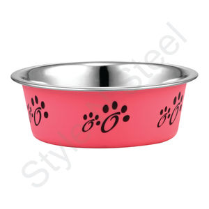 Tazón rosa para mascotas de fusión ecológica con base antideslizante, tazón de comida para mascotas en relieve para gatos y perros, nuevo diseño - Product Image 2