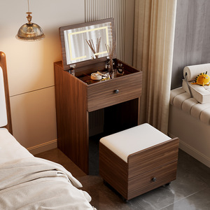 Meilleur classement Petite <span class=keywords><strong>coiffeuse</strong></span> avec 3 couleurs de lumière Table de maquillage avec <span class=keywords><strong>espace</strong></span> de rangement <span class=keywords><strong>Coiffeuse</strong></span> gain de place Chambre à coucher - Product Image 6