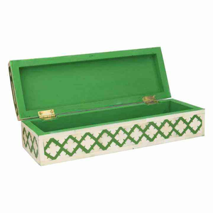 Caja Decorativa y de Joyería de Madera con Incrustaciones de Hueso de Lujo Hecha a Mano, Personalizable, la Mejor Calidad India, Regalo de la India - Product Image 6