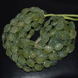 Wholesale 8mm Faceted Prehnite Stone Beads Smooth Hand Carved Gems for Bracelet Jewelry Making Loose Gemstone Supply - Product Image 1