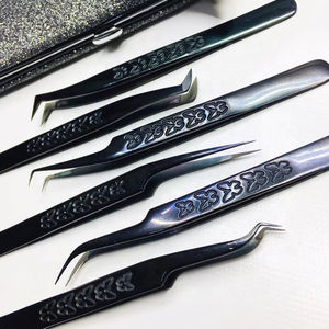 Best Custom Stainless Steel Fiber Tips Tweezers for <b>Eyelash</b> Extensions New Private Label <b>Eyelash</b> Tweezers with Custom Packing - Product Image 3
