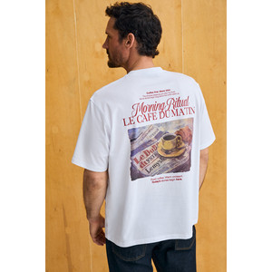 GRIMELANGE FUTI Camiseta de Cuello Redondo con Detalle Estampado 100% Algodón Orgánico para Hombre - Product Image 1