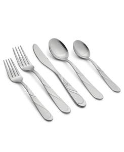 4-Piece Silver Plated Stainless Steel Flatware Set Eco-Friendly <b>Dishwasher</b> Safe Unique Design for Restaurant/Hotel Use - Product Image 4