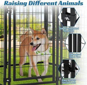 Kaynaklı tel köpek kulübesi köpek kasalar kafes büyük Metal ağır açık kapalı köpek kulübesi ile bir çatı ve su geçirmez kapak - Product Image 3