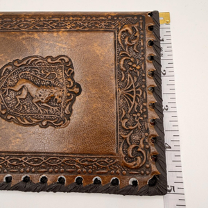 Carnet en cuir italien, couverture rechargeable, motif griffon gaufré, carnet brun médiéval, journal fait main 7x5 pouces - Product Image 2
