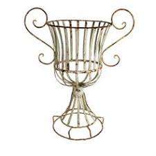 Urne de jardin Rustique Jardinière d'art de cour Support de conteneur avec conception de défilement Parfaite Jardinière sur pied en fer forgé pour intérieur/extérieur - Product Image 2