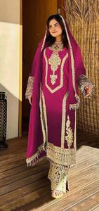 Costumes ethniques Salwar Kameez pour femmes pakistanaises et indiennes précises, nouveautés en matériaux de pelouse de qualité supérieure, personnalisables pour adultes - Product Image 4