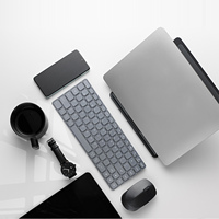 Vente chaude ultra-mince portable en alliage d'aluminium anodisé sablé clavier BT sans fil pour Mac PC iPhone iPad IOS Android