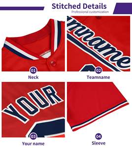 Maillots de baseball personnalisés à séchage rapide de haute qualité 100% polyester sublimation uniforme de maillots de baseball à deux boutons - Product Image 5