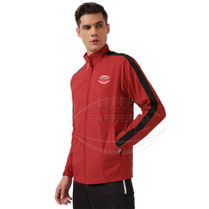 Veste de course ultra légère pour homme en tissu tissé, col montant, logo frontal, coupe-vent, respirante, pour l'entraînement et la performance en salle de sport - Product Image 2