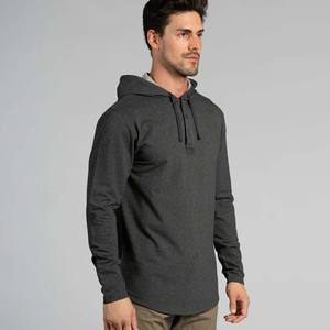 Deep <b>Grey</b> <b>Mens</b> Casual Active Sports Fleece Long Sleeve Wholesale <b>Sweatshirts</b> With Kangaroo Pocket Pullover Hoodies - Product Image 3