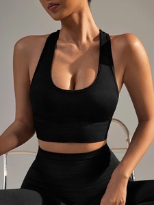 Soutien-gorge de sport à fort impact pour femmes, entraînement, nylon, élasthanne, soutien élevé, yoga, fitness, col en V - Product Image 2