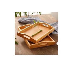 Bandeja DE SERVICIO DE Color melocotón de madera Diseño de borde de corte Mango bandejas de servicio únicas bandeja de Artículos de bar Uso doméstico y hotelero - Product Image 2