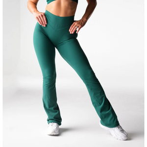 New <b>High</b> Quality <b>Flared</b> Tights Workout Sport <b>Yoga</b> <b>Crossover</b> <b>Waist</b> Womens Sports <b>Leggings</b> Custom logo <b>Flared</b> Women <b>Leggings</b> - Product Image 1