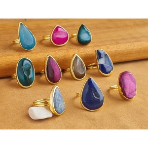 Stylish Gold-Plated Fashion <b>Rings</b> with Vibrant Gemstone Accents for Resale Appeal - Product Image 2