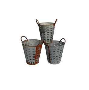 Planteur galvanisé de forme ronde dans l'antiquité pour le planteur décoratif de plancher d'utilisation de jardin à la maison dans le pot galvanisé en métal - Product Image 6