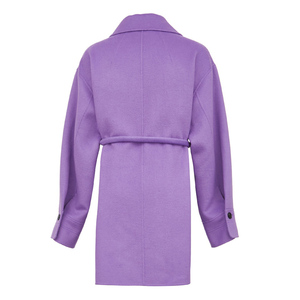 Abrigo de lana promocional de la mejor calidad para otoño e invierno, a prueba de viento, abrigo corto con cinturón para mantener el calor - Product Image 2