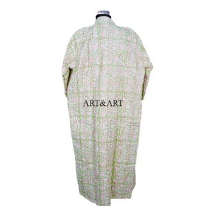Nouvelle Arrivée Peignoir Kimono Kantha Élégant pour Femme – Vêtement de Nuit Artisanal Premium Longueur Genou, Idéal pour l'Été – Meilleure Vente - Product Image 6