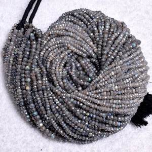 Mystique Flashy Labradorite Rondelle 4mm Bleu Pierres à Facettes pour la Fabrication de Bijoux Pierre Matériel - Product Image 4