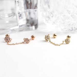 Orecchini da donna alla moda in oro 14k Fine orecchini da festa a catena semicerchio zircone cubico Piercing gioielli regali all'ingrosso K-gioielli - Product Image 6