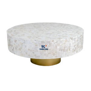 Bàn Cà Phê Mẹ Ngọc Trai Chất Lượng Cao Và Sang Trọng Bàn Tròn Mặt Trống Khảm Để Trang Trí Phòng Ngủ Phòng Khách - Product Image 2