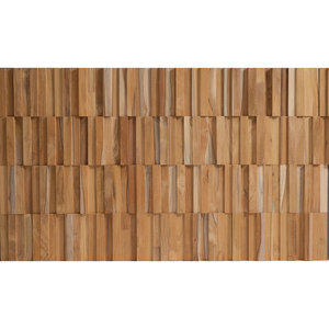Ensemble européen moderne 16 panneaux muraux verticaux sans joint à rayures naturelles en teck plastique ignifuge imperméable pour l'extérieur et la maison - Product Image 3