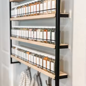 Porte-épices suspendu personnalisé à 5 niveaux Organisateur multifonctionnel en acier au carbone Design détachable Rangement minimaliste pour la cuisine - Product Image 6