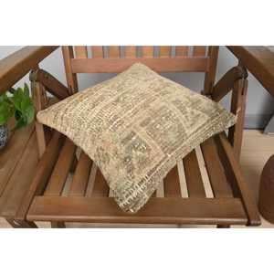 Almohada de retazos Kantha de lana Beige de 14x14 DE LUJO tejida con diseño de estampado bordado esponjoso Vintage para ropa de cama de sofá - Product Image 4