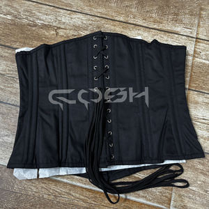 Corsé de Algodón Negro Premium, con 24 Varillas de Acero en Espiral, Corsé Reductor de Cintura, Corsé de Torso Corto - Product Image 4