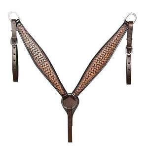 Headstall de cheval occidental de qualité supérieure et collier de poitrine ensemble de tack en cuir véritable cheval confortable - Product Image 3