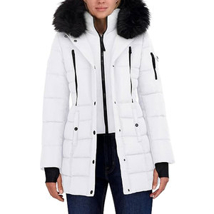 Selling Price Women Fur Hooded Puffer Jacket <b>Ladies</b> Down Puffer Jacket <b>With</b> <b>Hood</b> Warm Quilted Long Jacket and <b>Coats</b> Breathable - Product Image 1