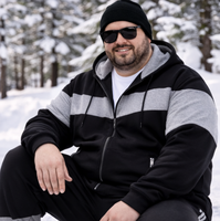 Survêtement pour hommes grande taille 10XL |   Ensemble sweat à capuche et jogging en polaire d'hiver |   Tenue de sport chaude pour les grands et les grands