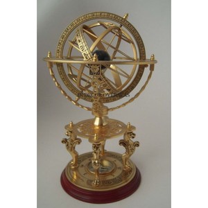 Vintage rústico arte diseñador hogar y oficina decorativo mundo globo con latón antiguo acabado atractivo aspecto Base soporte suministro - Product Image 3