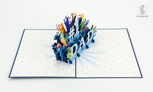 Pop-Up Papier Cadeau Personnalisable Premier Papa Fête Des Pères Anniversaire En Gros Artisanat Fête Des Mères - Product Image 3