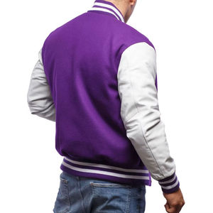 Prix de gros d'usine Quick Dry Leather Sleeve Varsity For Men Leather Sleeve CollegeBaseballjacket pour hommes DDP Shipping - Product Image 5