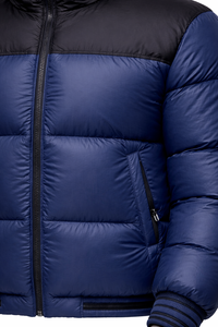 Chaqueta Acolchada Color Block para Hombre, Chaqueta de Invierno con Cuello Alto, Chaqueta Acolchada al por Mayor OEM, Chaqueta Acolchada de Invierno con Logotipo Personalizado para Hombre - Product Image 4